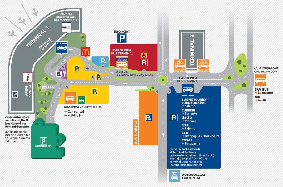 napoli aeropuerto mapa