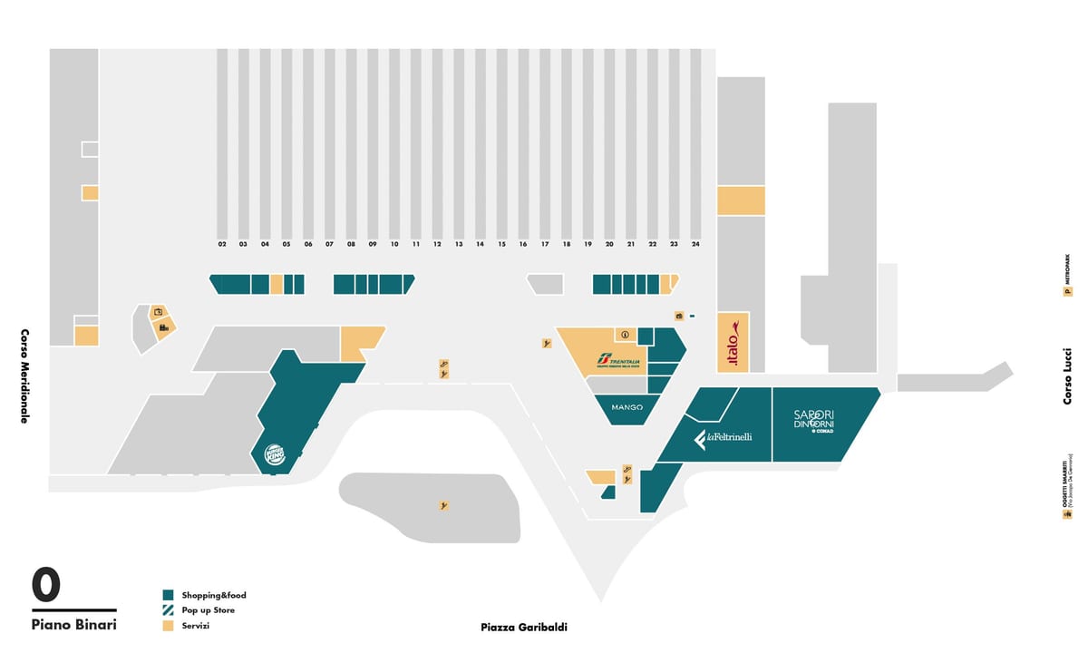 Mapa de la estación de tren napoli centrale