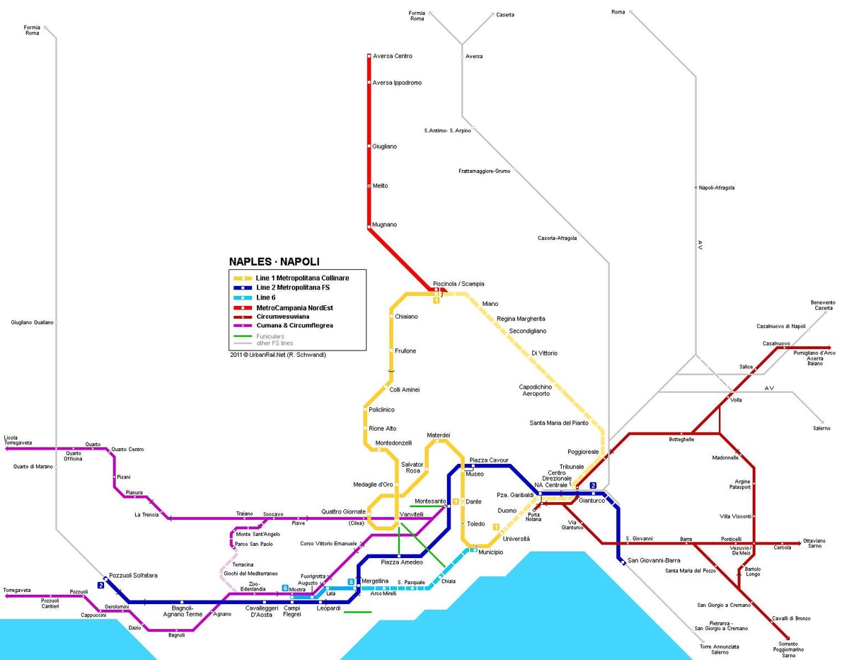 napoli mapa del metro