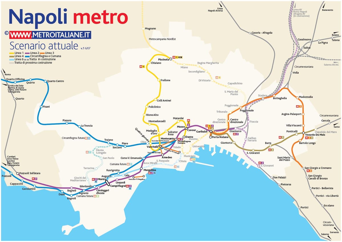 mapa de nápoles metro