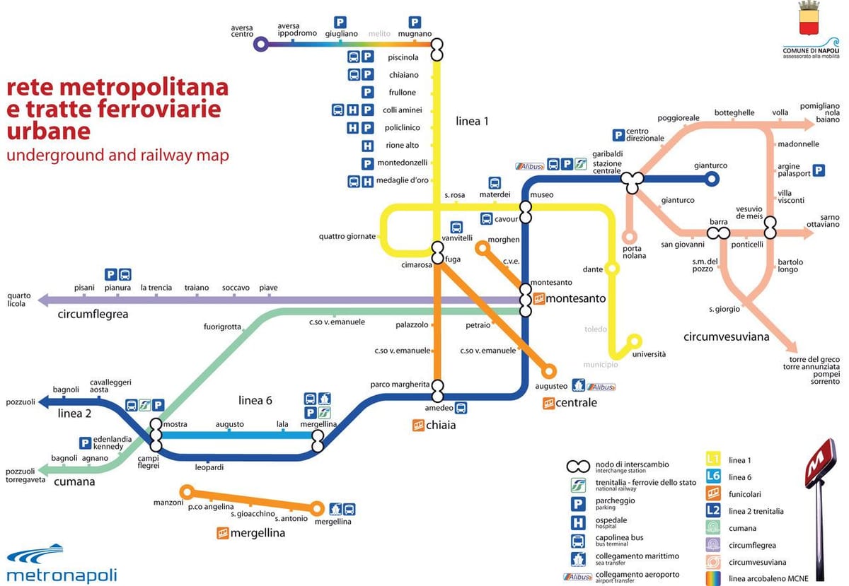 Mapa de nápoles funicular