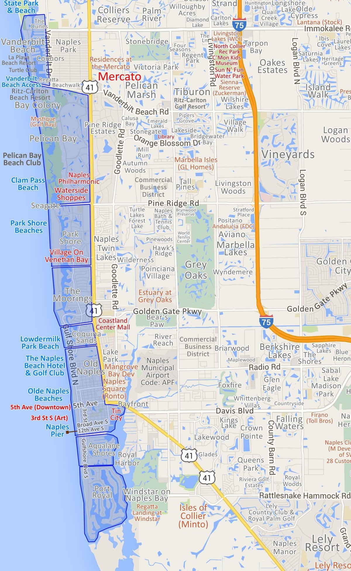 Mapa de naples park