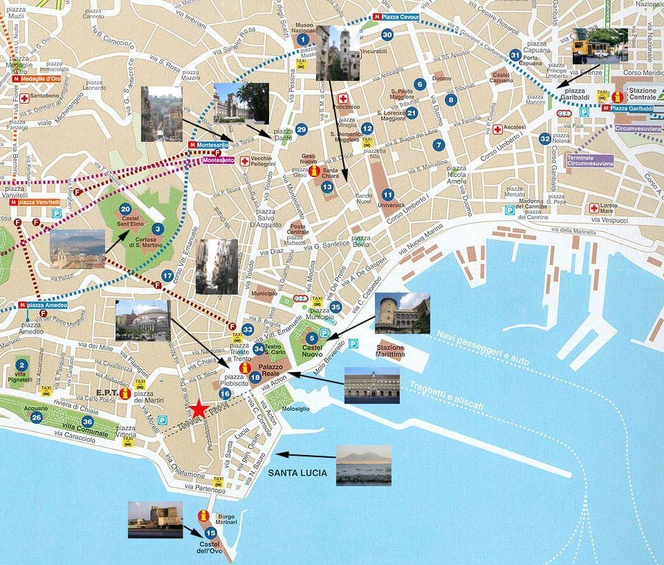 Mapa del puerto de nápoles