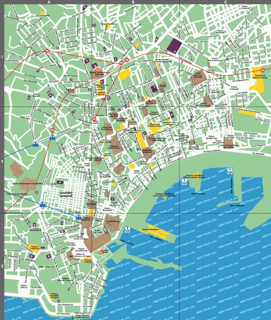 nápoles atracciones turísticas mapa