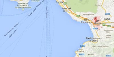 Mapa de la bahía de nápoles, italia