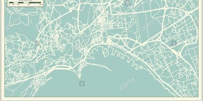 Mapa de la ciudad de nápoles, italia