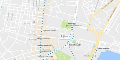 Nápoles recorrido a pie mapa