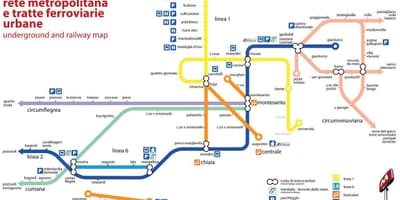 Napoli de la estación de tren mapa