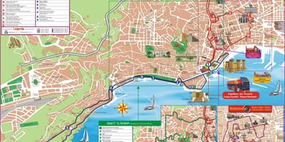 Mapa de nápoles rutas de autobús
