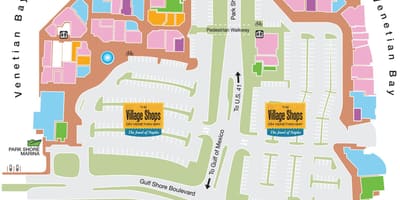 Mapa de comercios junto a la costa de nápoles